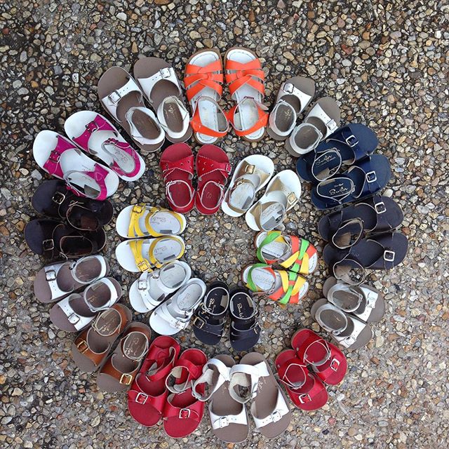 Look what we just bought! We love to buy ALL seasons of shoes!#sunsan #saltwatersandals #refinerykids #225 #batonrouge