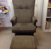 Just in: beautiful Shermag glider rocker & ottoman! Retails for $299.99, our price is only $149.99!